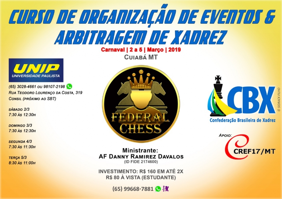 Curso de Organização e Arbitragem de Xadrez – Federação Gaúcha de Xadrez